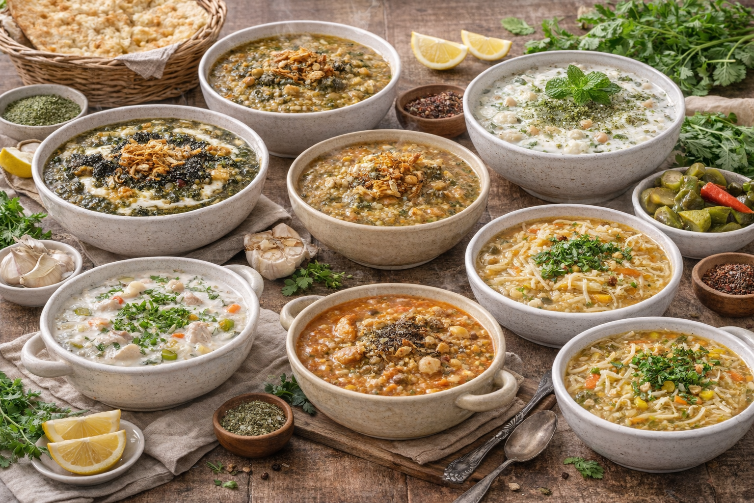 انواع آش و سوپ